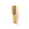 น็อตทองเหลือง ยึด PCB M3 6+6 mm (Brass Nut)